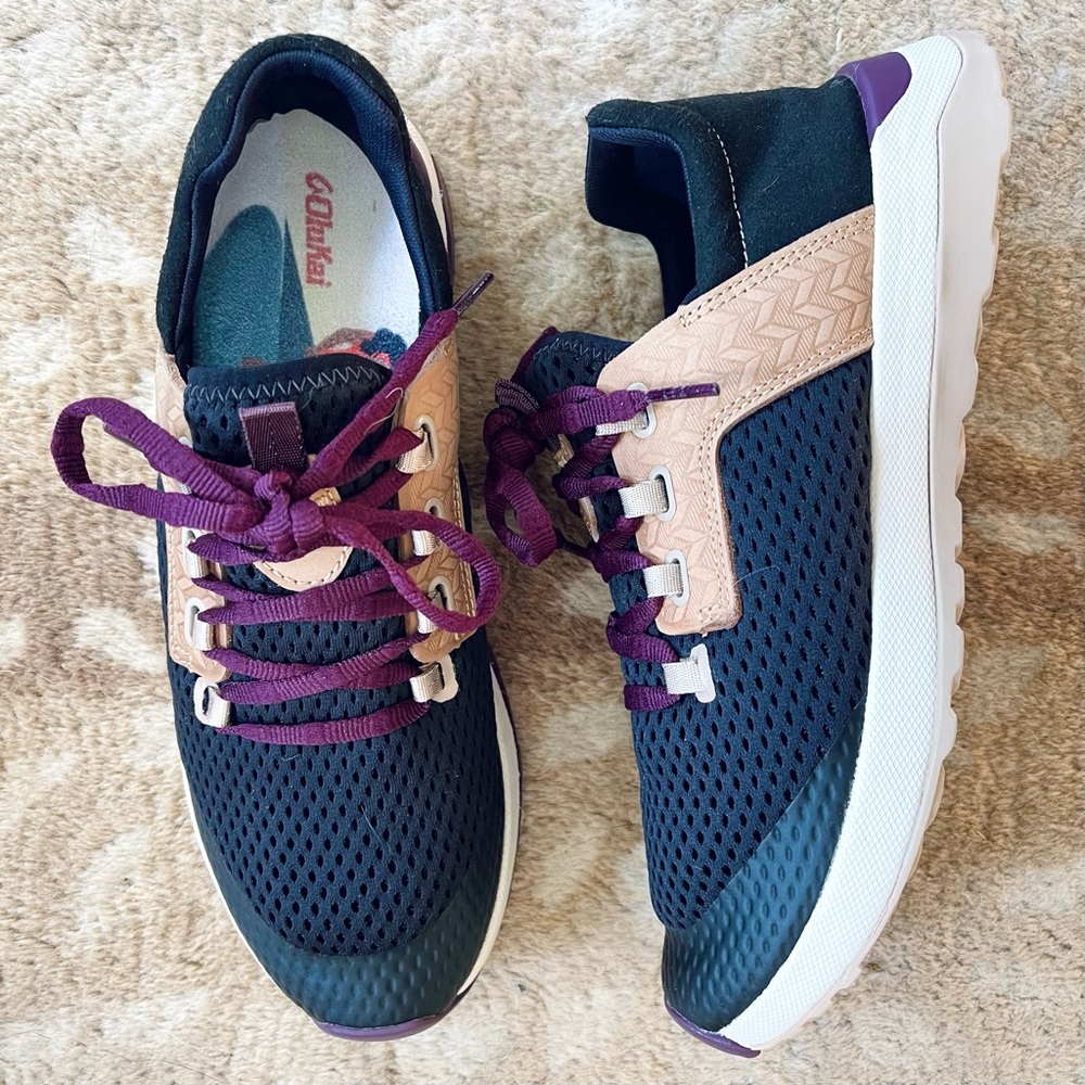 OluKai Navy, Purple & Tan Women's Sneakers